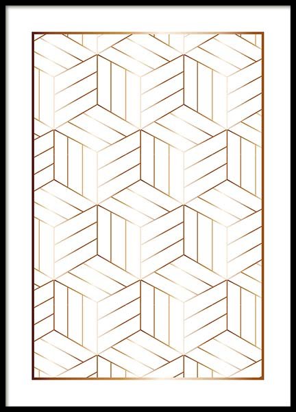 Cubes Pattern Poster nel gruppo Poster / Oro e argento presso Desenio AB (10150)