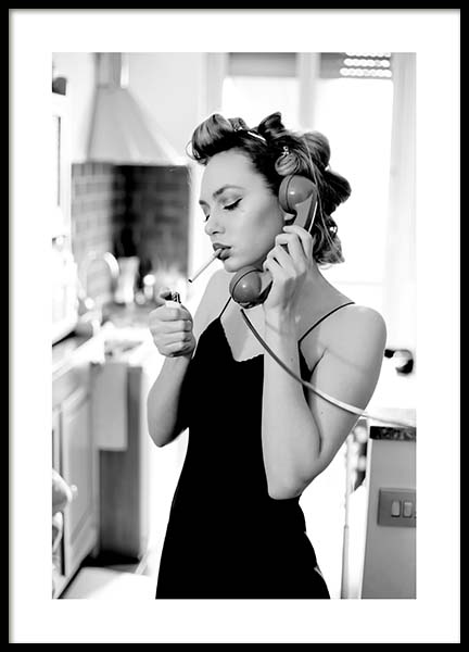 Kitchen Calls Poster nel gruppo Poster / Bianco e nero  presso Desenio AB (10164)