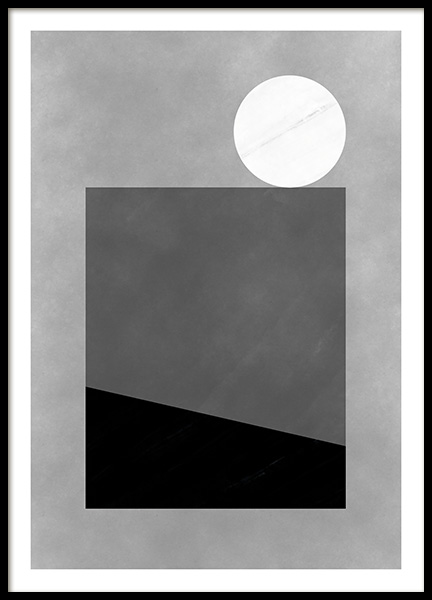 Black & White Shapes No1 Poster nel gruppo Poster / Bianco e nero  presso Desenio AB (11228)