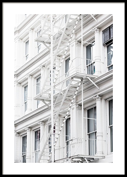 White Fire Escape Poster nel gruppo Poster / Fotografia presso Desenio AB (11315)