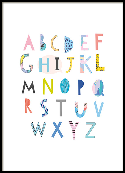 Papercut Alphabet Poster nel gruppo Poster / Quadri per bambini presso Desenio AB (11379)