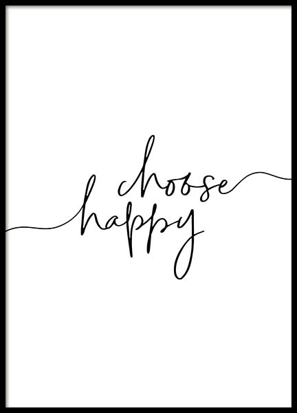 Choose Happy Poster nel gruppo Poster / Testi e citazioni presso Desenio AB (11652)