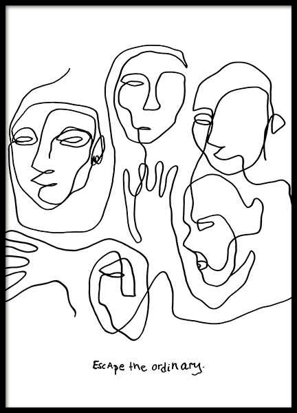 Escape Line Art Poster nel gruppo Poster / Illustrazioni presso Desenio AB (12358)