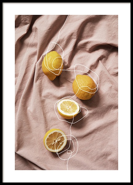 Lemons on Linen Poster nel gruppo Poster / Poster per la cucina presso Desenio AB (12814)