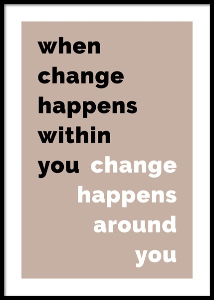 When Change Happens Poster nel gruppo Poster / Testi e citazioni presso Desenio AB (14899)