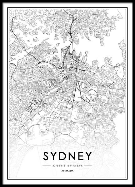 Sydney Poster nel gruppo Poster / Bianco e nero  presso Desenio AB (2055)