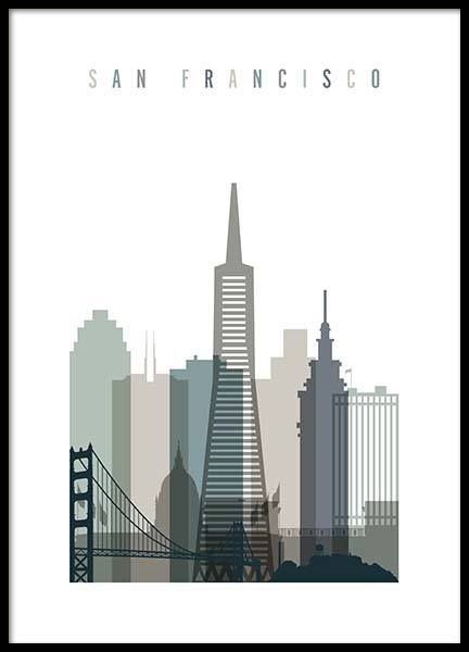 San Francisco Skyline Poster nel gruppo Poster / Grafica presso Desenio AB (2349)