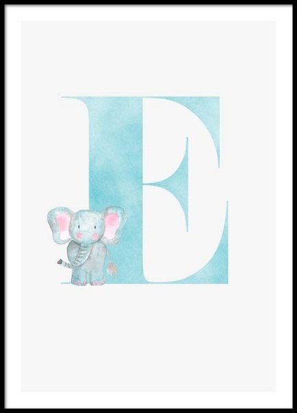 Alphabet E Poster nel gruppo Poster / Quadri per bambini presso Desenio AB (2497)