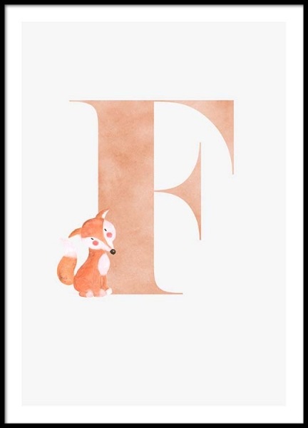 Alphabet F Poster nel gruppo Poster / Quadri per bambini presso Desenio AB (2498)