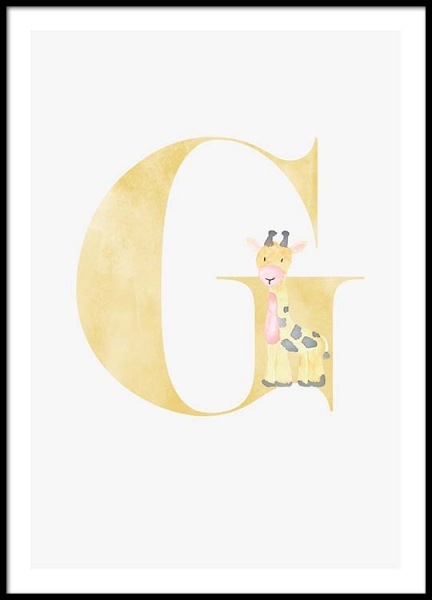 Alphabet G Poster nel gruppo Poster / Quadri per bambini presso Desenio AB (2499)
