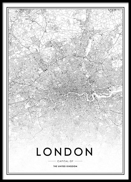 Bel poster con mappa di Londra, quadri online per galleria a parete