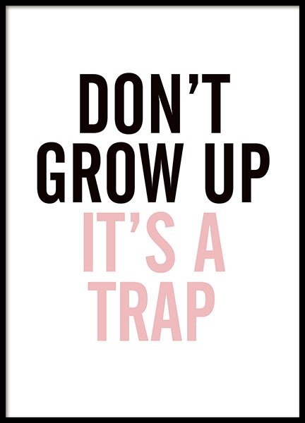 Grow Up Pink Poster nel gruppo Poster / Quadri per bambini presso Desenio AB (8293)