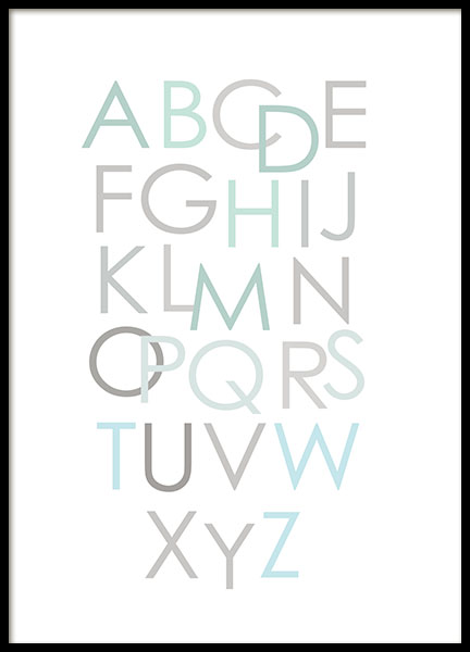 Alphabet Blue Eng Poster nel gruppo Poster / Testi e citazioni presso Desenio AB (8435)