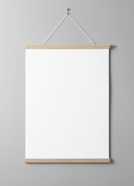 Stecche per poster rovere 51 cm, montaggio a vite