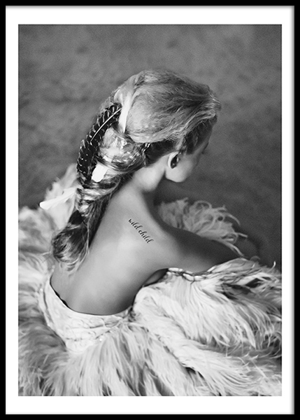 Love Warriors Wild Child Poster nel gruppo Poster / Bianco e nero  presso Desenio AB (Pre5207)