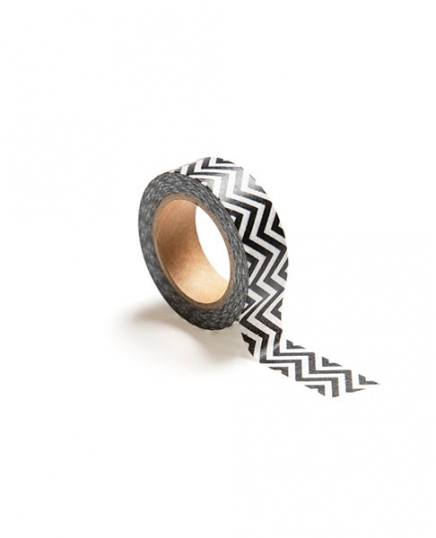 Washi tape zigzag bianco e nero