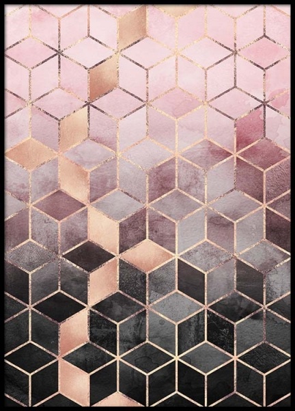 Pink Grey Gradient Cubes Poster nel gruppo Poster / Arte presso Desenio AB (pre0016)