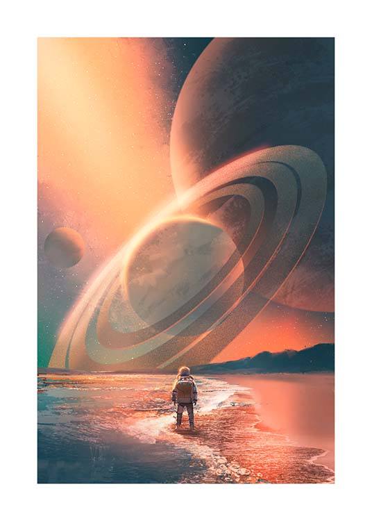 Planets In Sky Poster / Quadri per bambini presso Desenio AB (10119)