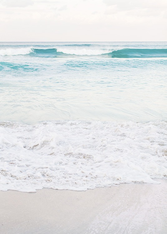 – Poster di una spiaggia e dell''oceano in colori pastello