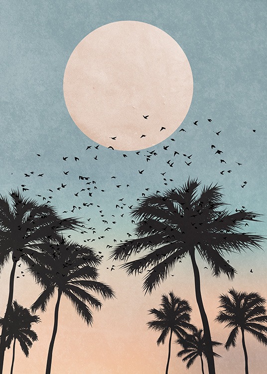 Palm Tree Sunrise Poster / Grafica presso Desenio AB (10934)