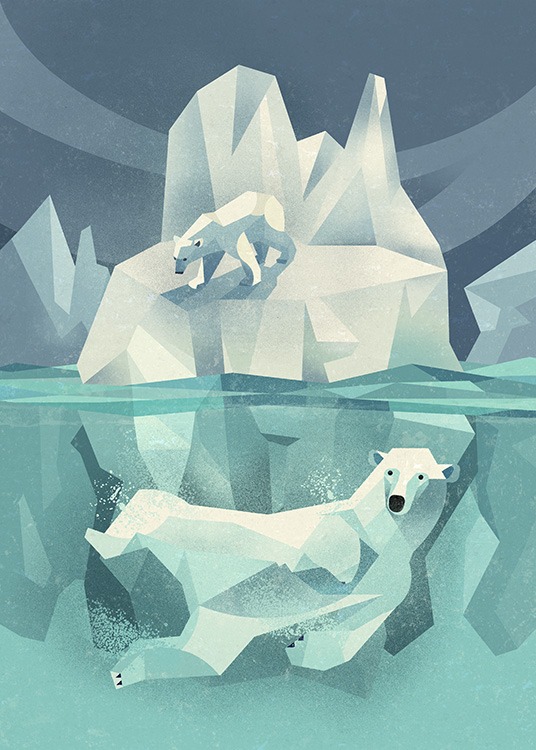 Vintage Polar Bear Poster / Quadri per bambini presso Desenio AB (11027)