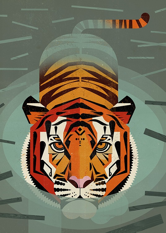 Vintage Tiger Poster / Animali presso Desenio AB (11029)