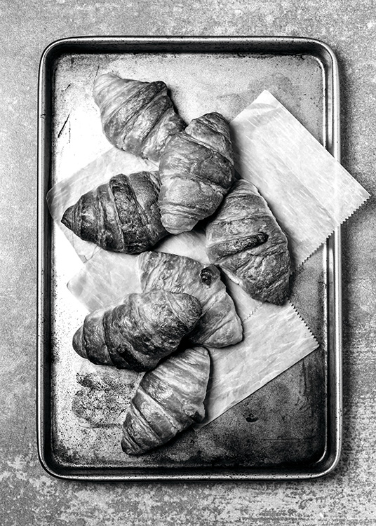 Croissants On Tray Poster / Bianco e nero  presso Desenio AB (11273)