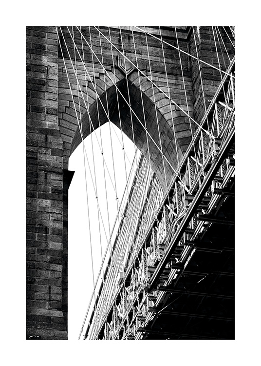Brooklyn Bridge Detail Poster / Bianco e nero  presso Desenio AB (11309)