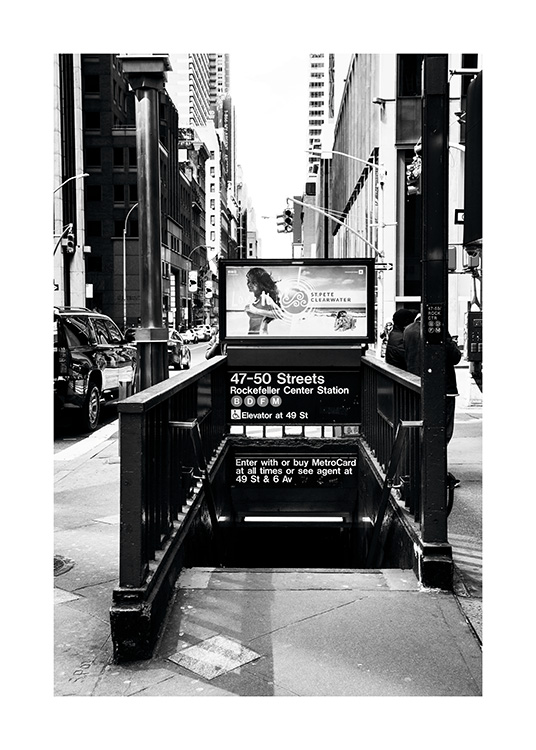 NYC Subway Poster / Bianco e nero  presso Desenio AB (11310)