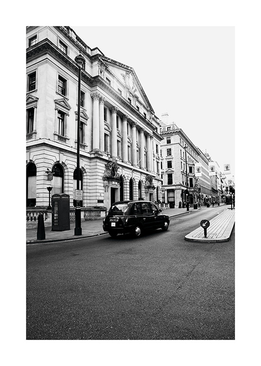 London Taxi Poster / Bianco e nero  presso Desenio AB (11363)