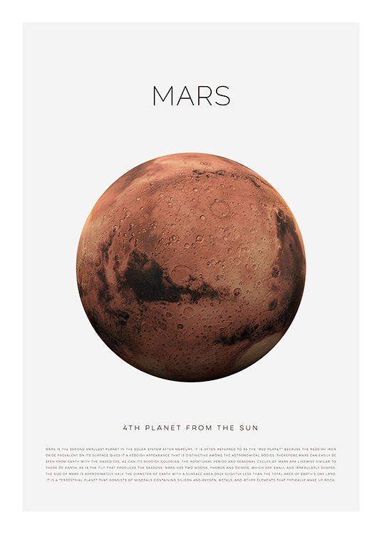 Planet Mars Poster / Quadri per bambini presso Desenio AB (11438)