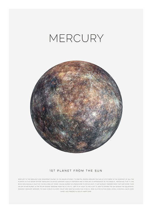 Planet Mercury Poster / Quadri per bambini presso Desenio AB (11439)