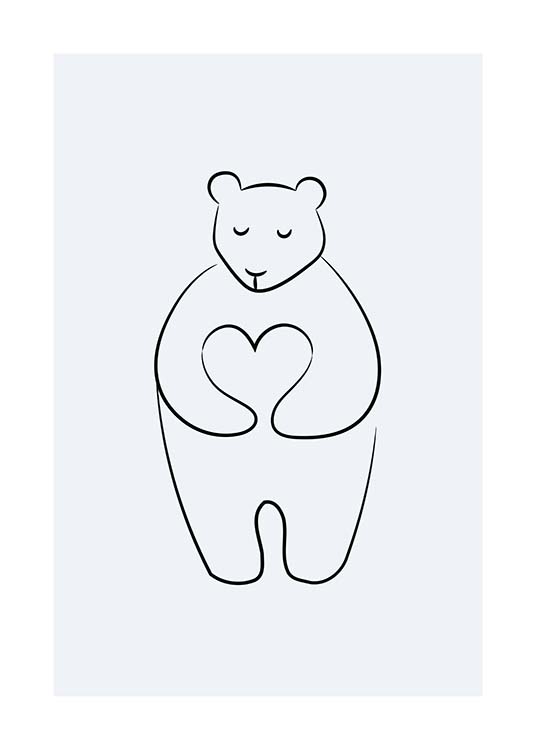 Bear Love Poster / Quadri per bambini presso Desenio AB (11747)