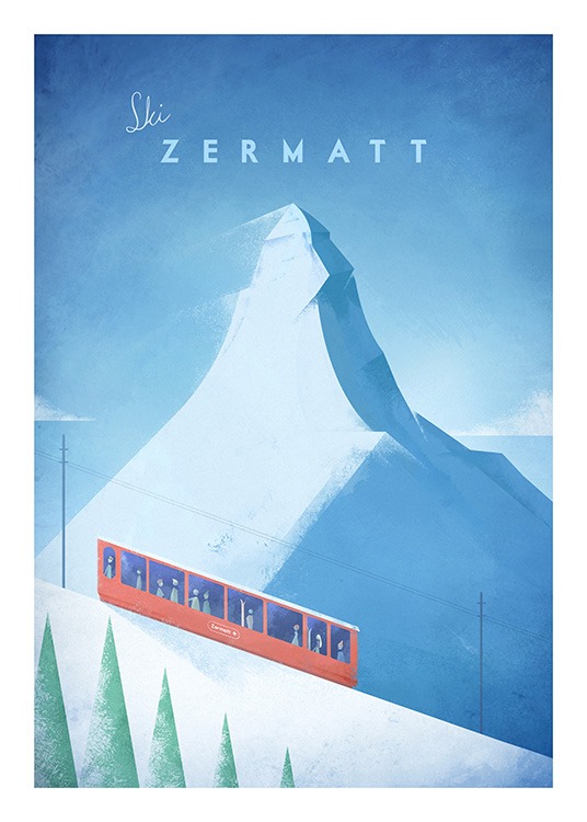 Ski Zermatt Poster / Henry Rivers presso Desenio AB (11985)