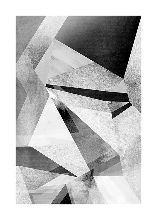 Gray Prisms Poster / Bianco e nero  presso Desenio AB (11991)