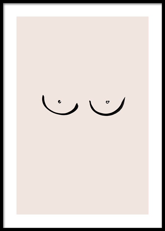Boobs Drawing Poster / Arte presso Desenio AB (12452)