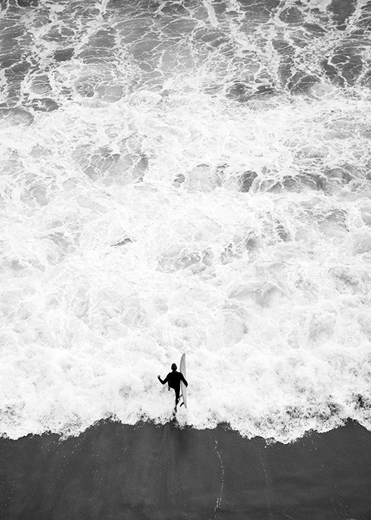 Running Into Ocean Poster / Bianco e nero  presso Desenio AB (12598)