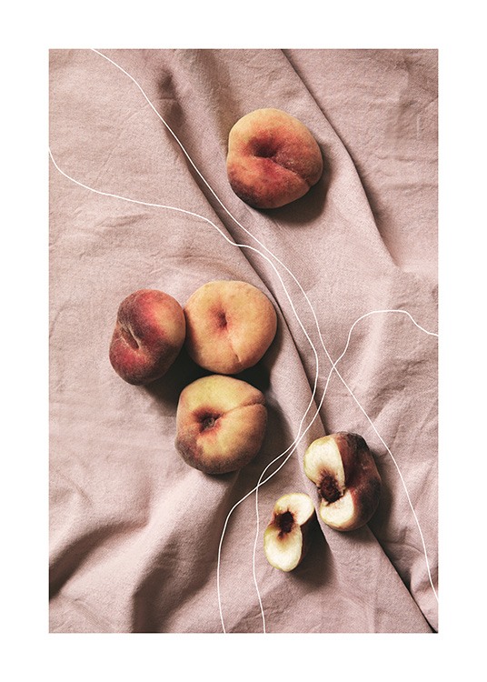 Peaches on Linen Poster / Poster per la cucina presso Desenio AB (12815)