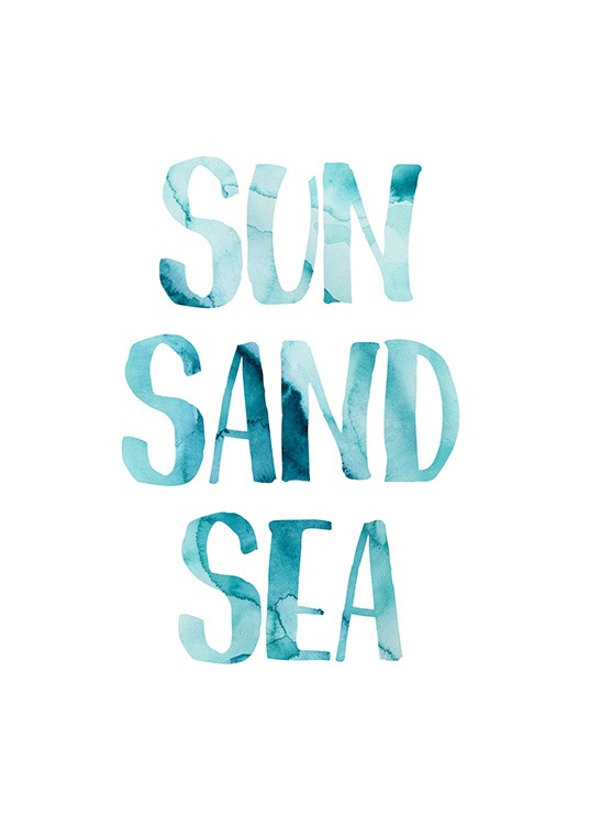 Sun Sand Sea Poster / Testi e citazioni presso Desenio AB (12834)