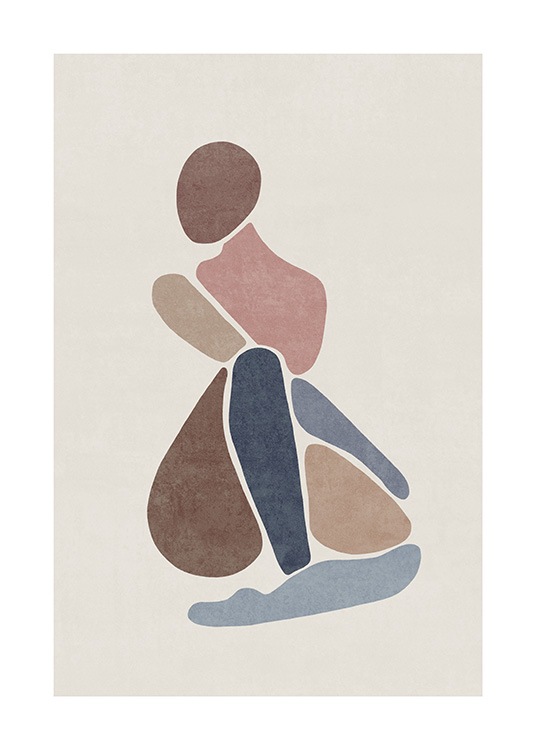 Female Color Blocks No1 Poster / Illustrazioni presso Desenio AB (13797)