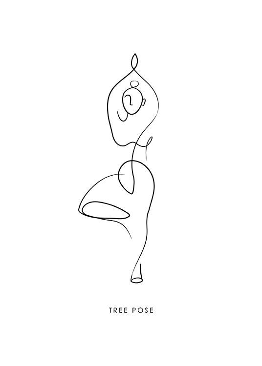 Yoga Pose No2 Poster / Line Art presso Desenio AB (13946)