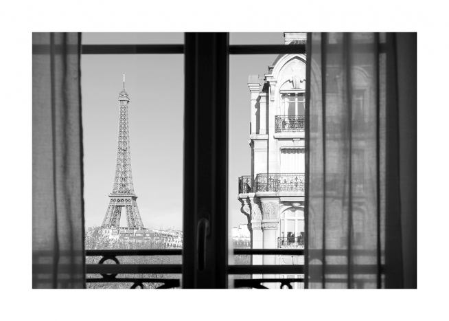 Parisian View Poster Vista Della Torre Eiffel Desenio It