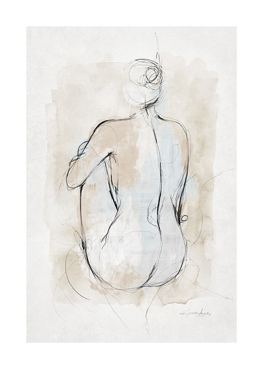 Abstract Body Sketch No1 Poster - Corpo astratto - Desenio.it
