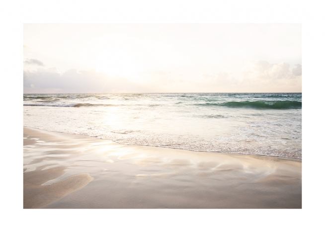  – Fotografia dell’oceano e una spiaggia al tramonto
