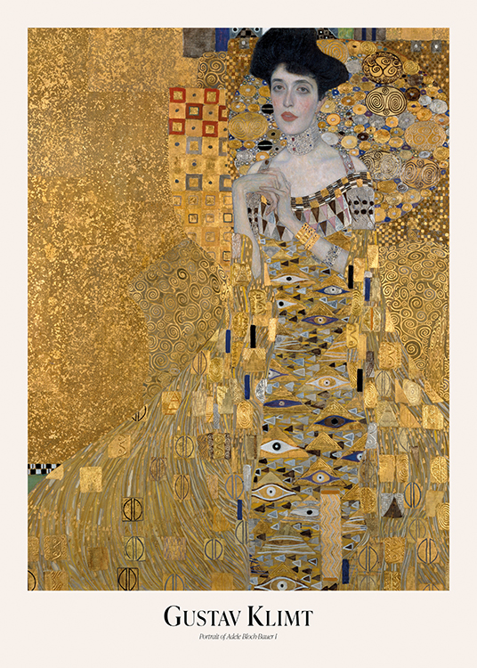  – Dipinto astratto color oro che ritrae una donna coperta da un motivo dorato