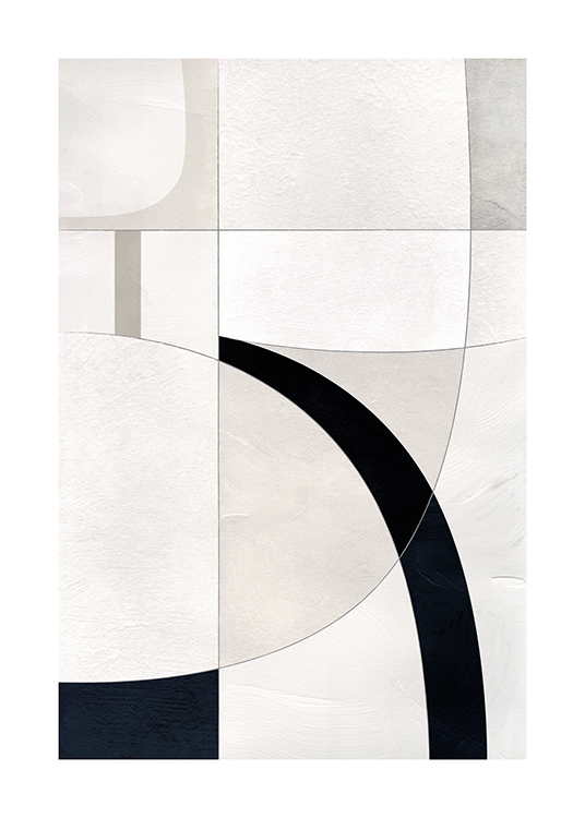  – Illustrazione di forme astratte grigie, beige e nere con effetto strutturato