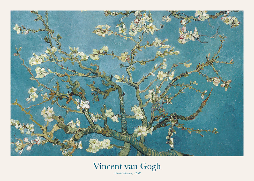 — Poster del celebre artista Vincent van Gogh che raffigura un incantevole albero con foglie bianche