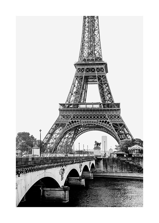 – Poster in bianco e nero della Torre Eiffel 