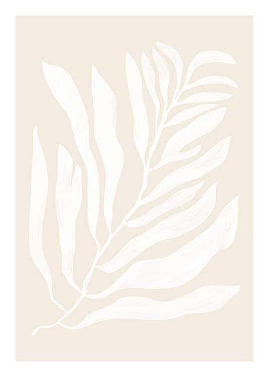 – Stampa di una pianta con sfondo beige 