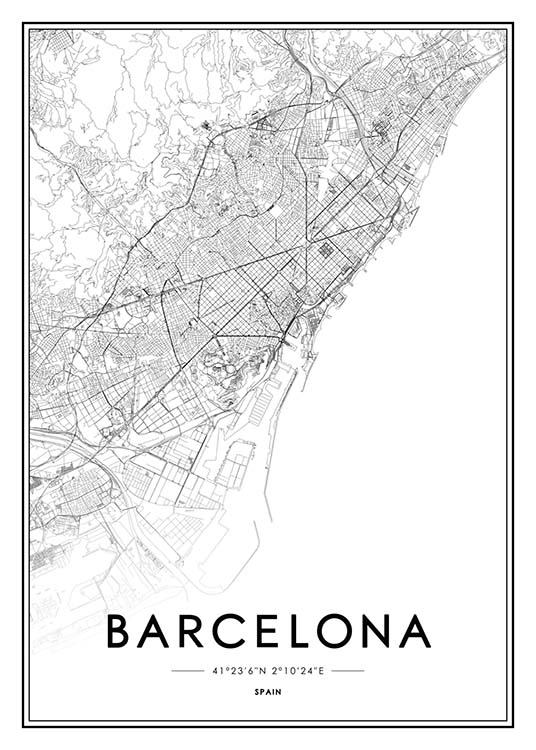 Barcelona Poster / Bianco e nero  presso Desenio AB (2051)